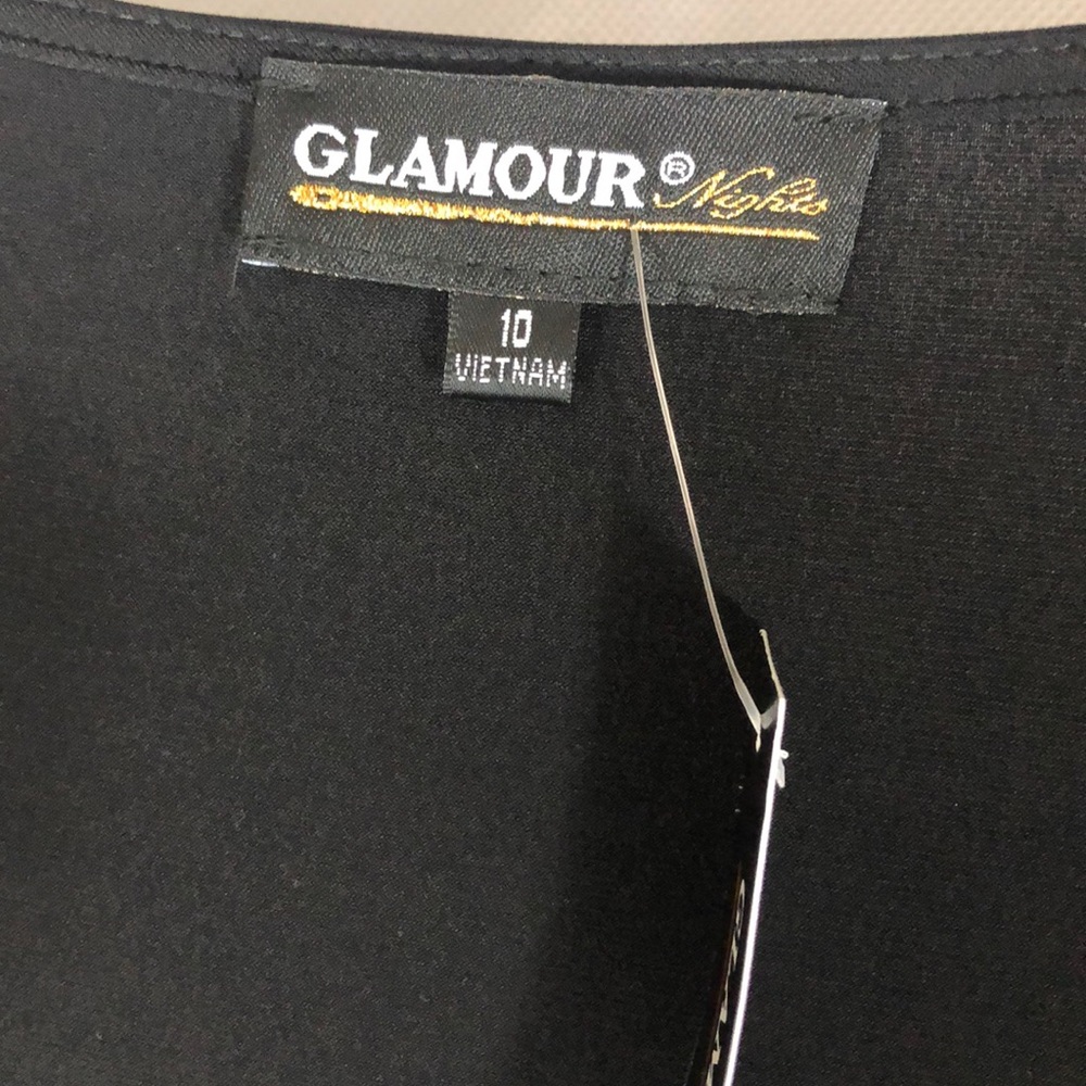 NWT = GLAMOUR Nights, Size 10 , Midi Black Dress , - Picture 6 of 8